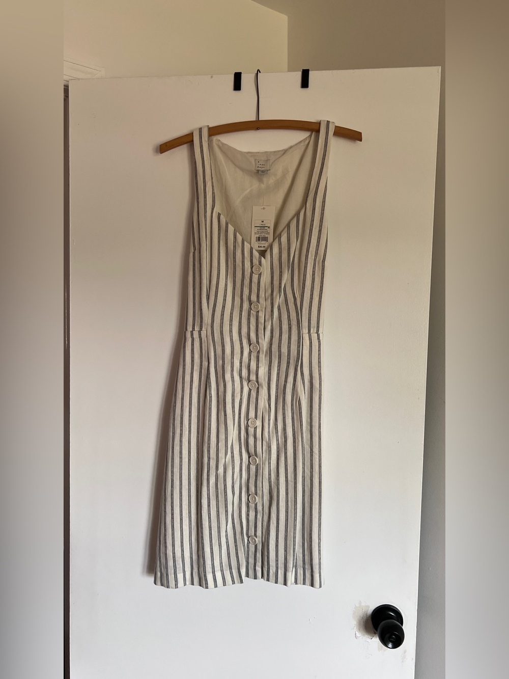 a new day Striped Button-Front Sundress NWT